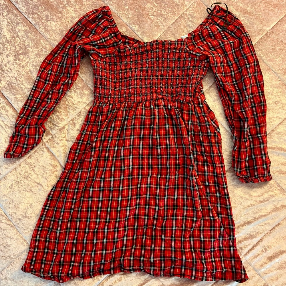 Old Navy Red Plaid Kids Dress